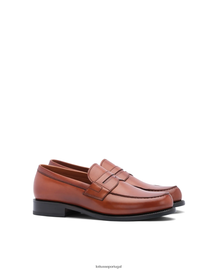 ponto Lottusse homens mocassins de bezerro de anilina crosta kingstown marrom 86F22T44 calçados
