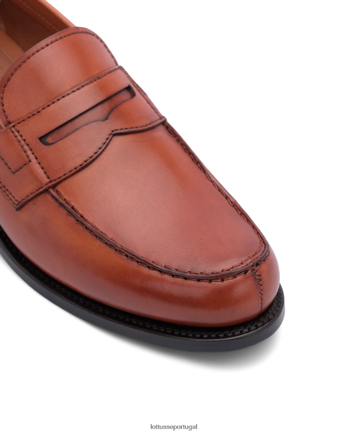 ponto Lottusse homens mocassins de bezerro de anilina crosta kingstown marrom 86F22T44 calçados