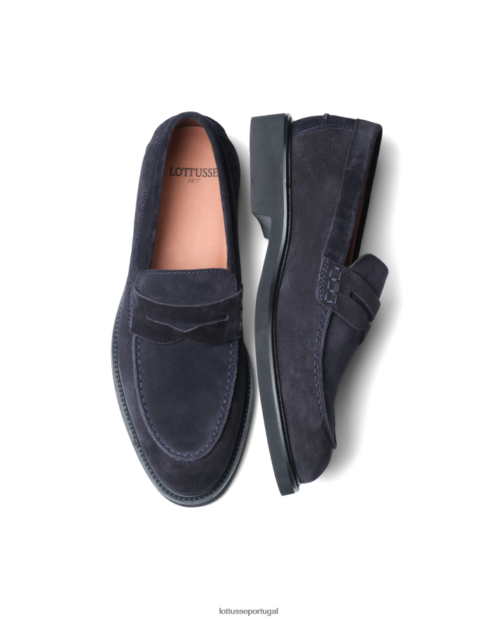 ponto Lottusse homens mocassins de camurça baltimore marinha 86F22T164 calçados