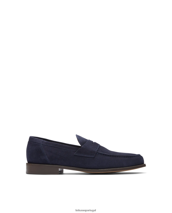 ponto Lottusse homens mocassins de camurça daytona azul marinho 86F22T63 calçados