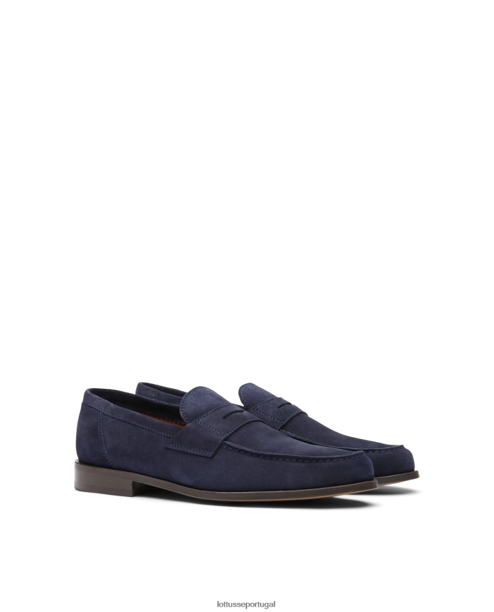 ponto Lottusse homens mocassins de camurça daytona azul marinho 86F22T63 calçados
