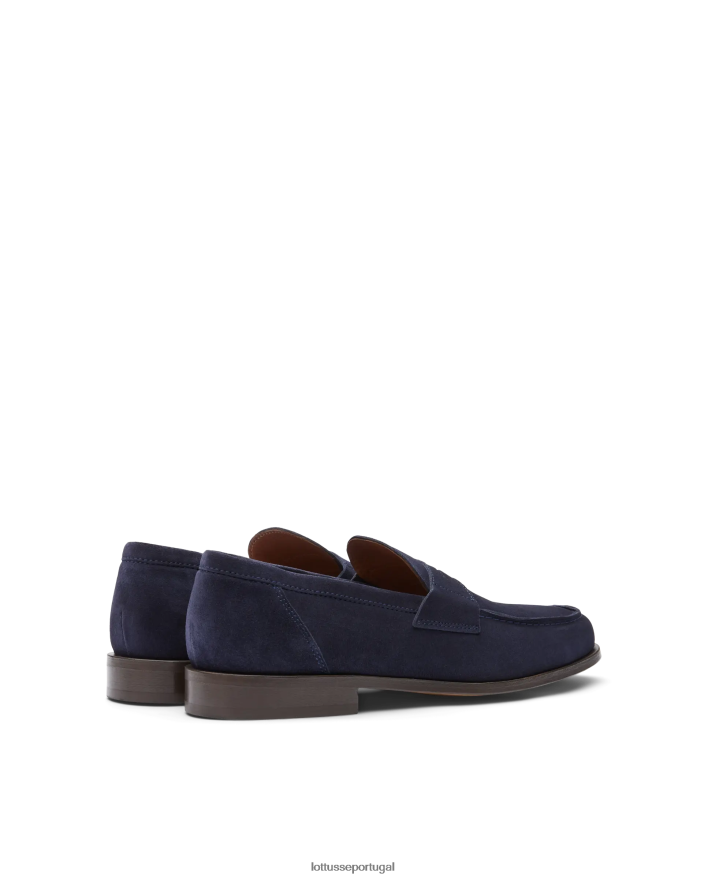 ponto Lottusse homens mocassins de camurça daytona azul marinho 86F22T63 calçados