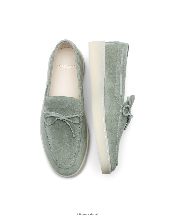 ponto Lottusse homens mocassins de camurça fornells verde 86F22T71 calçados