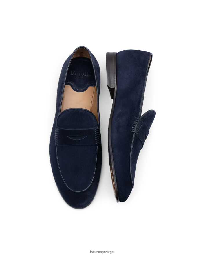 ponto Lottusse homens mocassins de camurça verona azul marinho 86F22T78 calçados