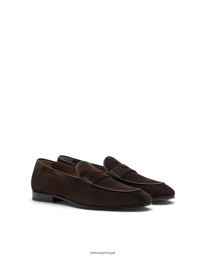 ponto Lottusse homens mocassins de camurça verona café 86F22T77 calçados