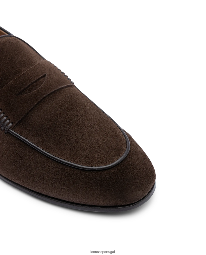 ponto Lottusse homens mocassins de camurça verona café 86F22T77 calçados