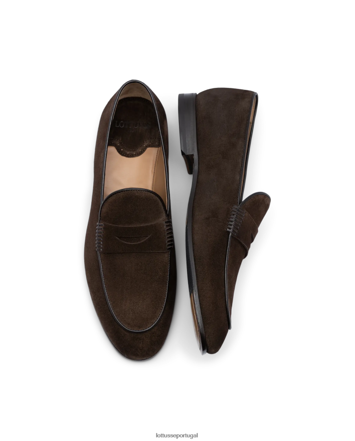 ponto Lottusse homens mocassins de camurça verona café 86F22T77 calçados