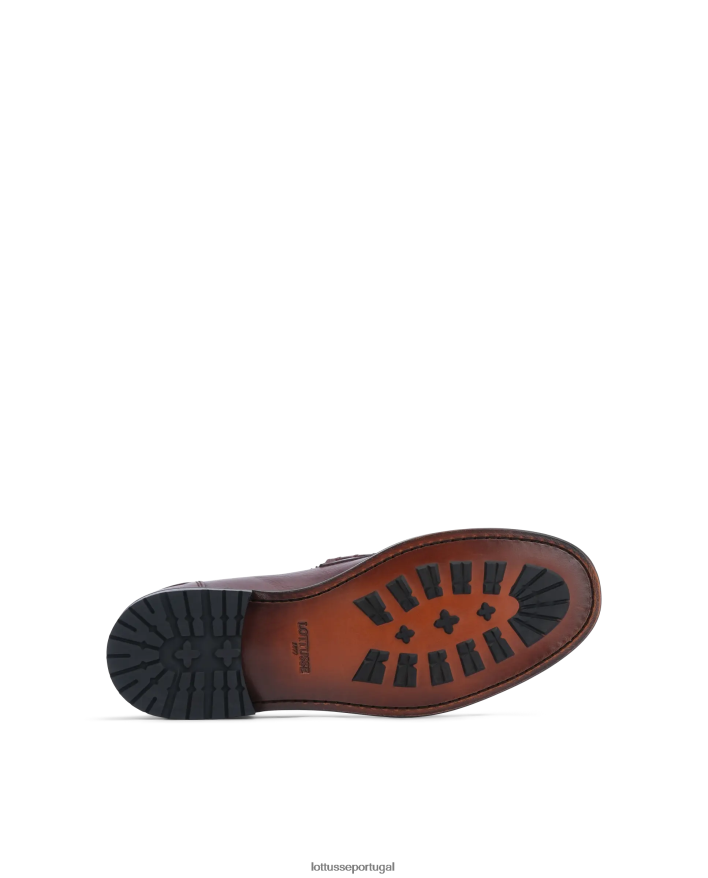 ponto Lottusse homens mocassins de couro de bezerro orwell bordô marrom 86F22T168 calçados