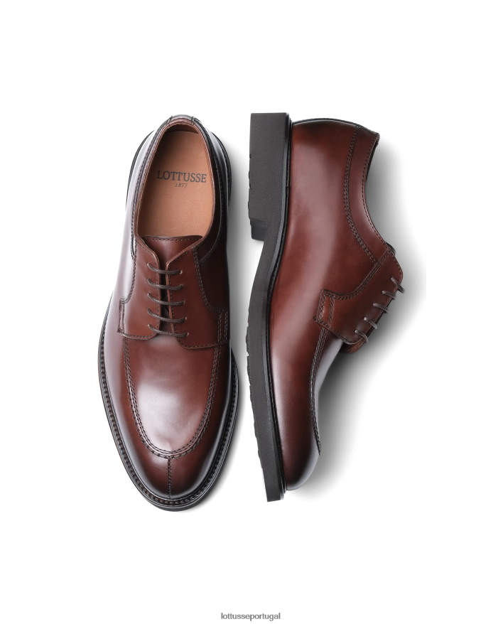 ponto Lottusse homens mocassins derby de bezerro brilhante baltimore café 86F22T162 calçados