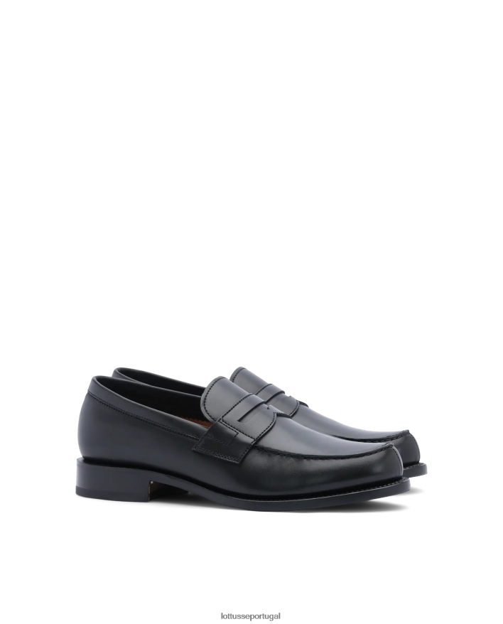 ponto Lottusse homens mocassins kingstown com salto bloco preto 86F22T45 calçados