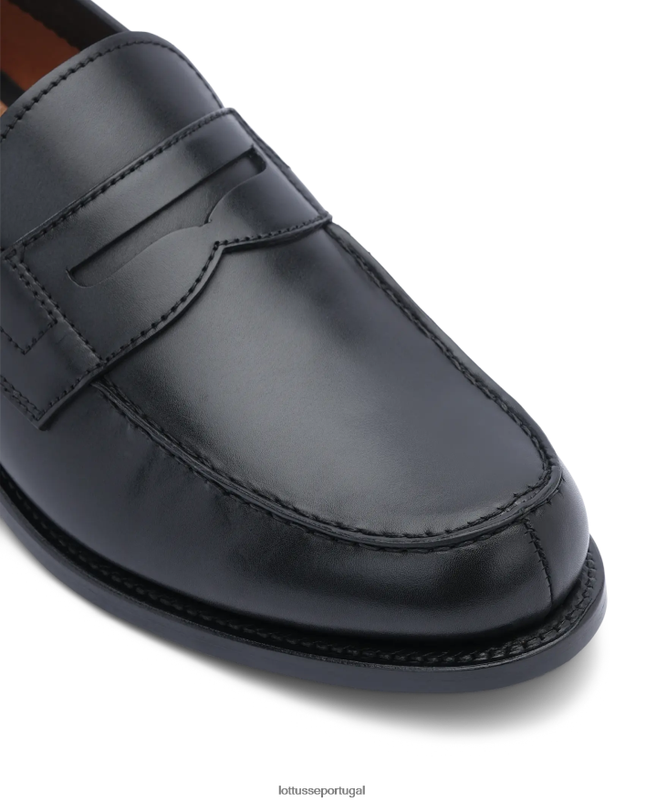 ponto Lottusse homens mocassins kingstown com salto bloco preto 86F22T45 calçados
