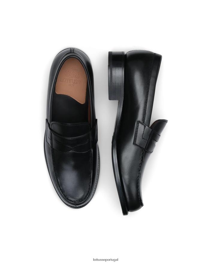 ponto Lottusse homens mocassins kingstown com salto bloco preto 86F22T45 calçados