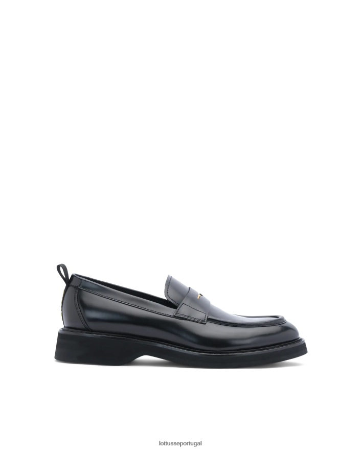 ponto Lottusse homens mocassins macios de cordeiro luca preto 86F22T173 calçados