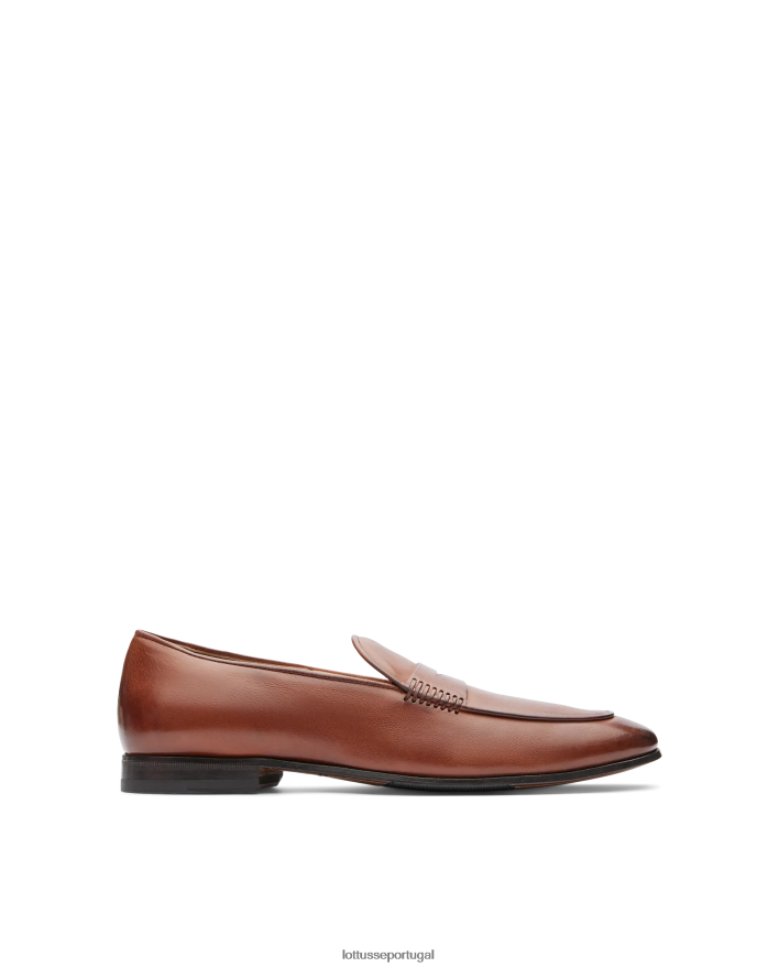 ponto Lottusse homens verona tira os mocassins de bezerro marrom 86F22T76 calçados
