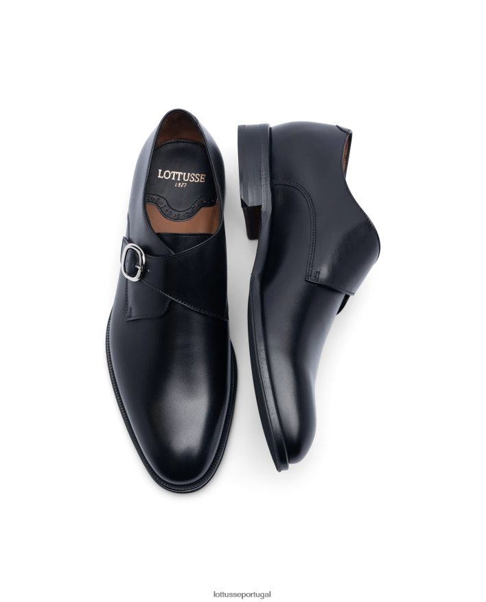 ponto Lottusse homens Lenox escova os monges da panturrilha preto 86F22T12 calçados