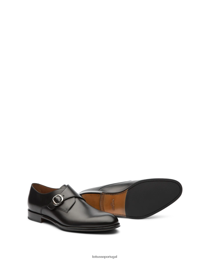 ponto Lottusse homens Lenox escova os monges da panturrilha preto 86F22T12 calçados