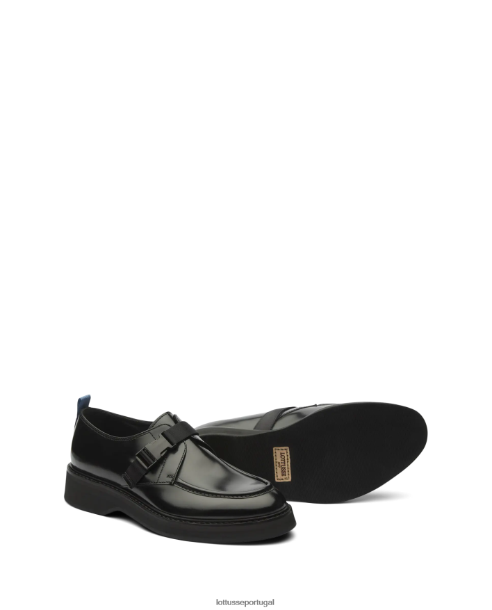 ponto Lottusse homens luca polido fichário bezerro monges preto 86F22T171 calçados