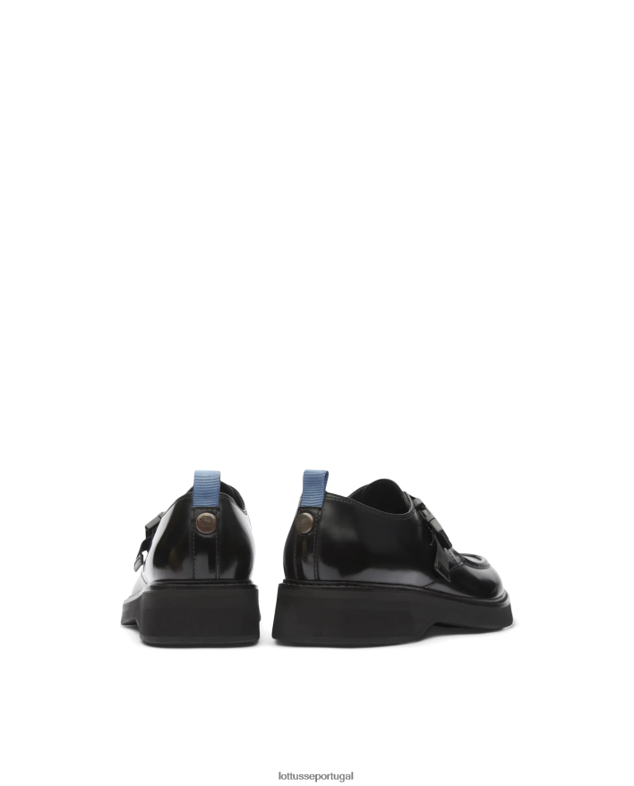 ponto Lottusse homens luca polido fichário bezerro monges preto 86F22T171 calçados