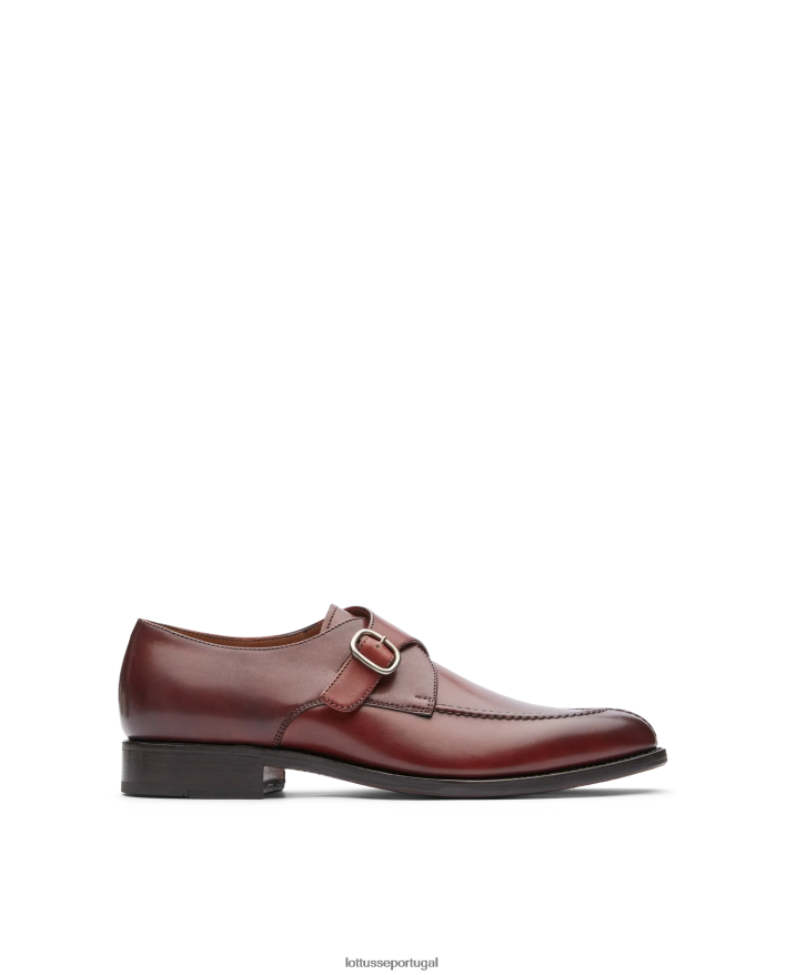ponto Lottusse homens monges de bezerro de anilina de crosta premium marrom 86F22T95 calçados