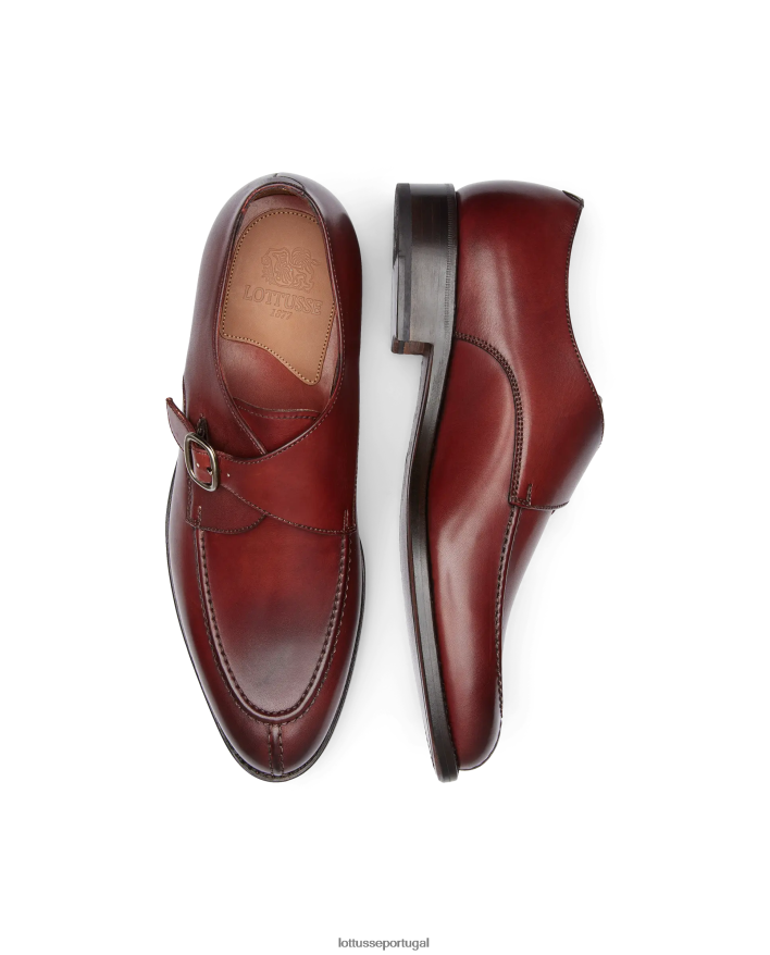 ponto Lottusse homens monges de bezerro de anilina de crosta premium marrom 86F22T95 calçados