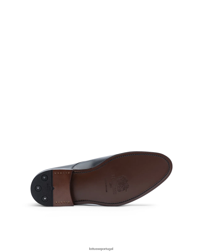 ponto Lottusse homens monges de bezerro de anilina de crosta premium preto 86F22T47 calçados