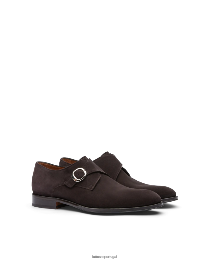 ponto Lottusse homens monges de bezerro de camurça lenox café 86F22T141 calçados