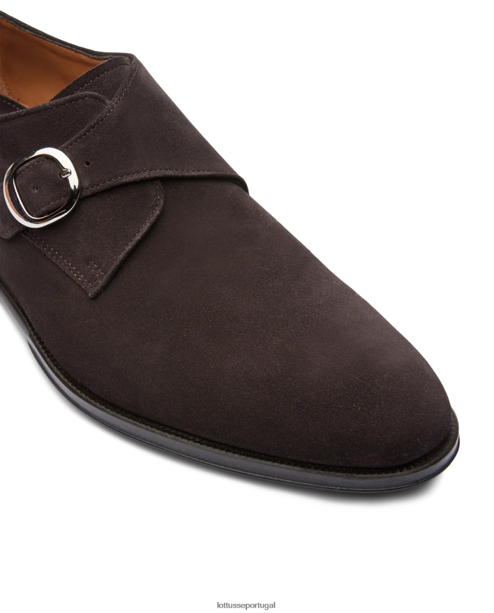 ponto Lottusse homens monges de bezerro de camurça lenox café 86F22T141 calçados