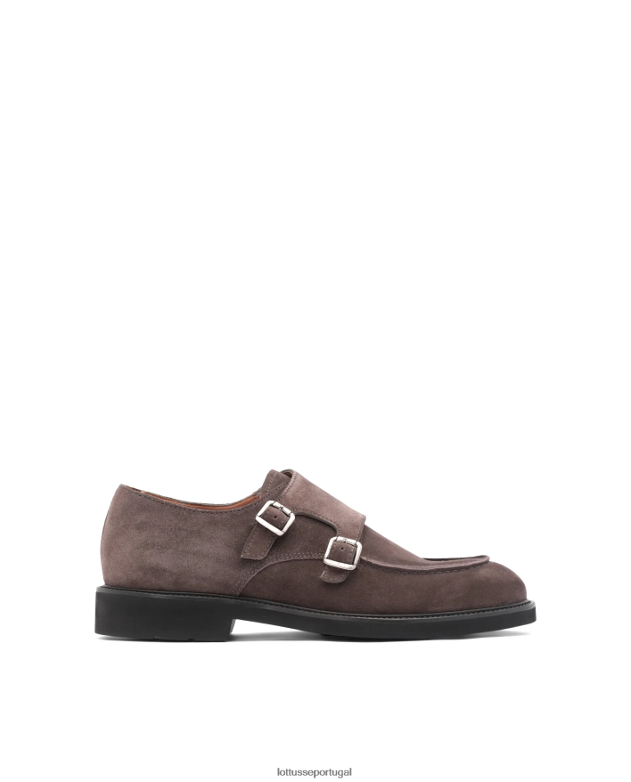 ponto Lottusse homens sapato monge de camurça baltimore cinza 86F22T165 calçados