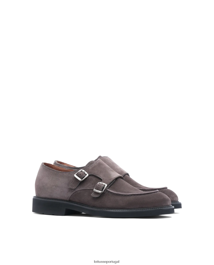 ponto Lottusse homens sapato monge de camurça baltimore cinza 86F22T165 calçados