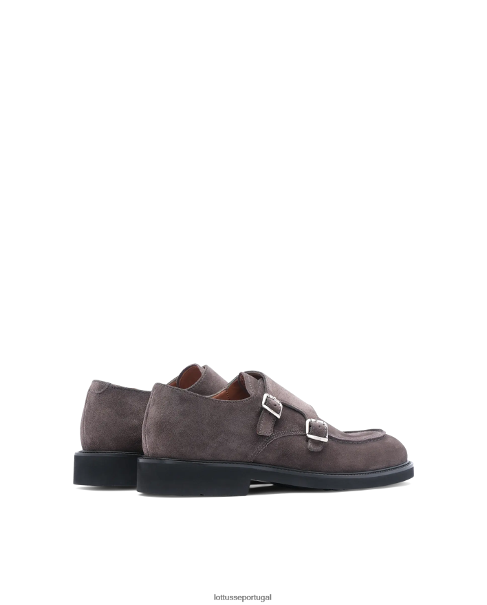 ponto Lottusse homens sapato monge de camurça baltimore cinza 86F22T165 calçados