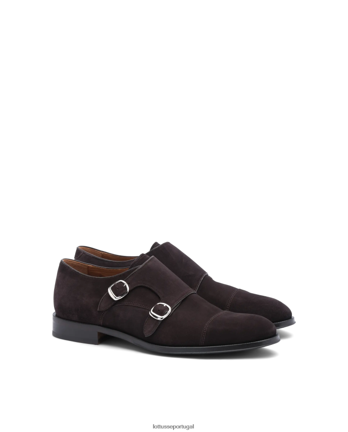 ponto Lottusse homens sapato monge de camurça lenox café 86F22T136 calçados