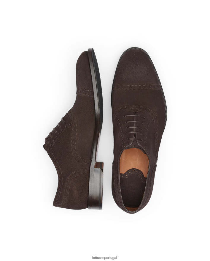 ponto Lottusse homens Lenox camurça bezerro oxford café 86F22T138 calçados