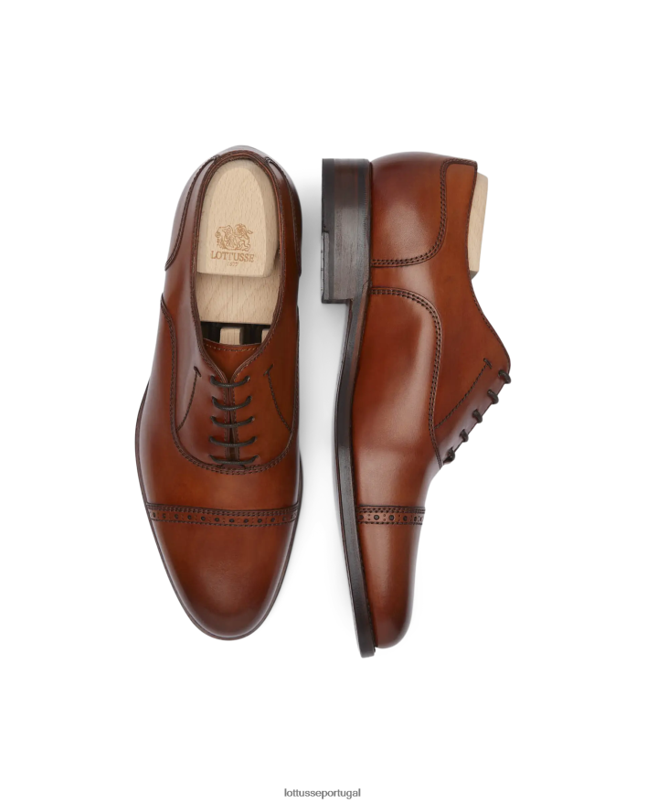 ponto Lottusse homens crosta premium anilina bezerro oxford marrom 86F22T51 calçados