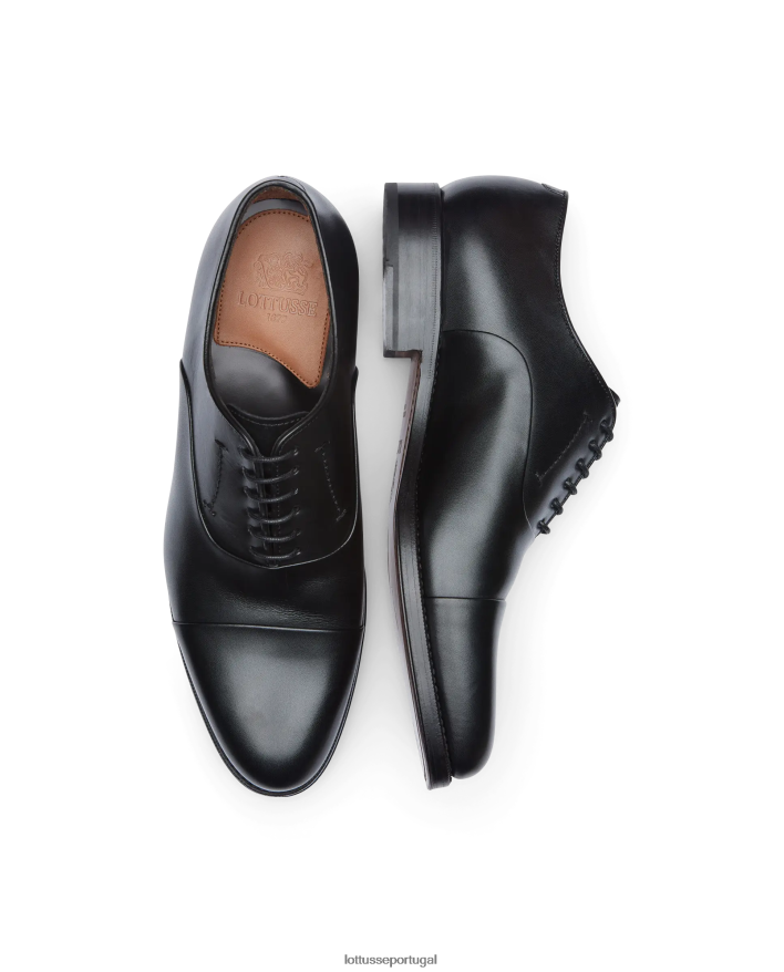 ponto Lottusse homens crosta premium anilina bezerro oxford preto 86F22T1 calçados