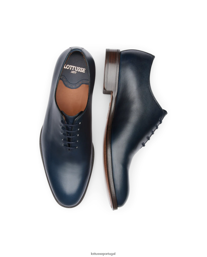 ponto Lottusse homens lenox escovar bezerro oxford azul marinho 86F22T14 calçados