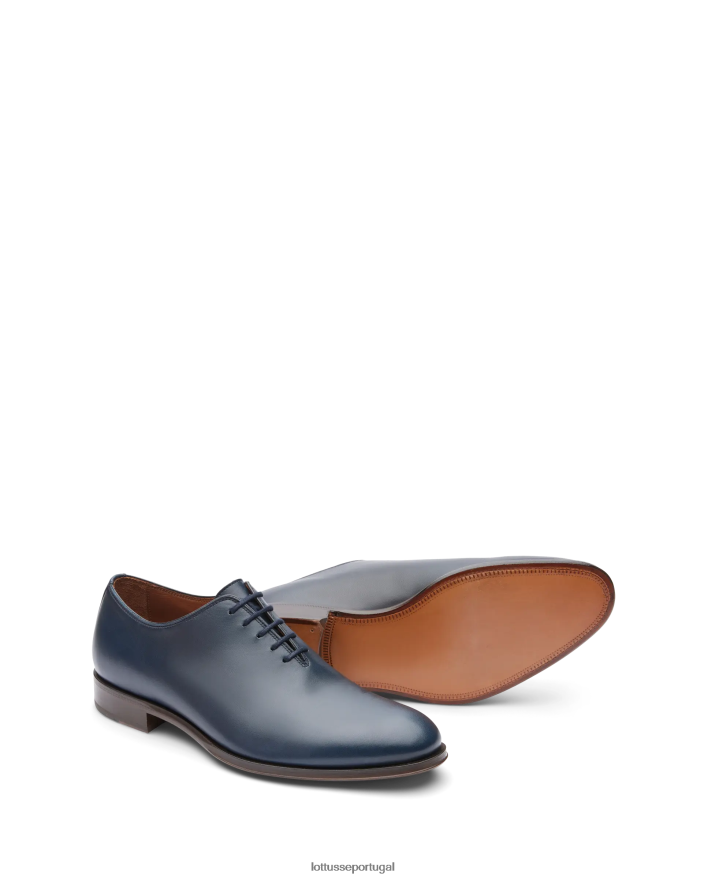 ponto Lottusse homens lenox escovar bezerro oxford azul marinho 86F22T14 calçados
