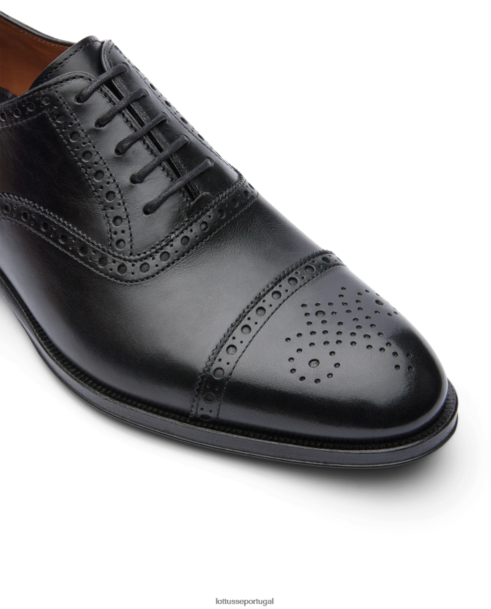 ponto Lottusse homens lenox escovar bezerro oxford preto 86F22T10 calçados