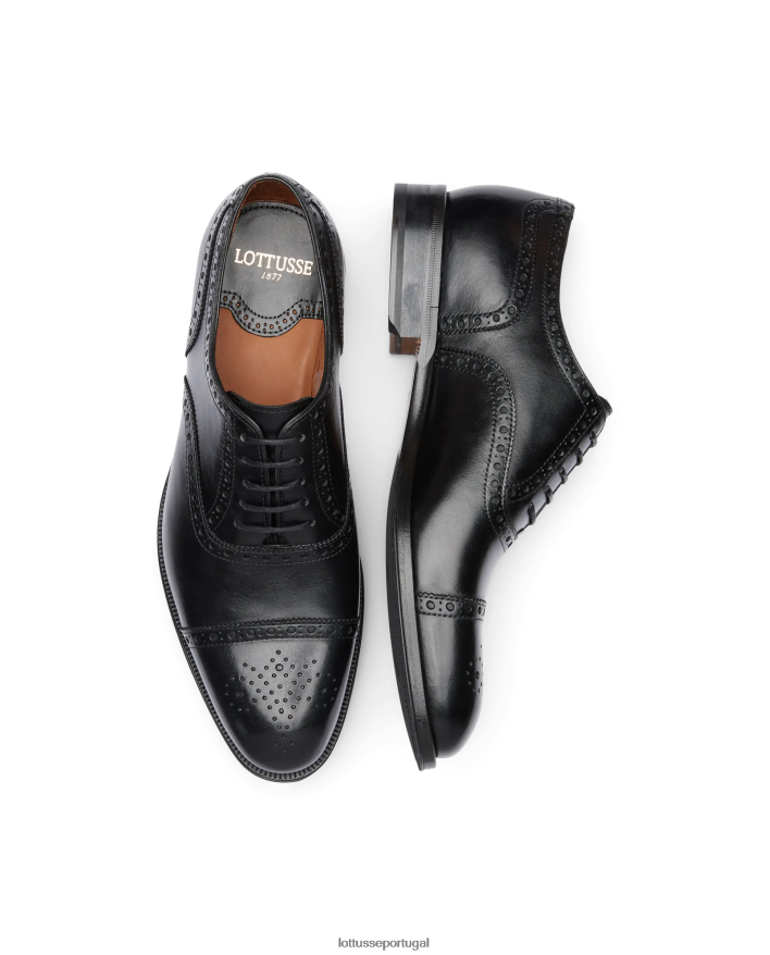 ponto Lottusse homens lenox escovar bezerro oxford preto 86F22T10 calçados