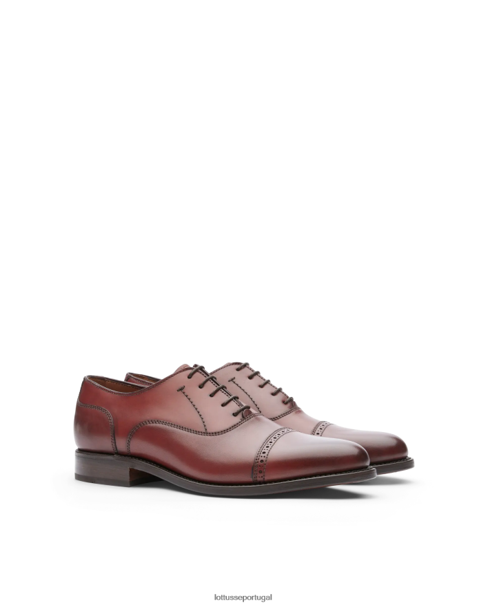 ponto Lottusse homens premium bordeaux crosta anilina bezerro oxford preto 86F22T52 calçados