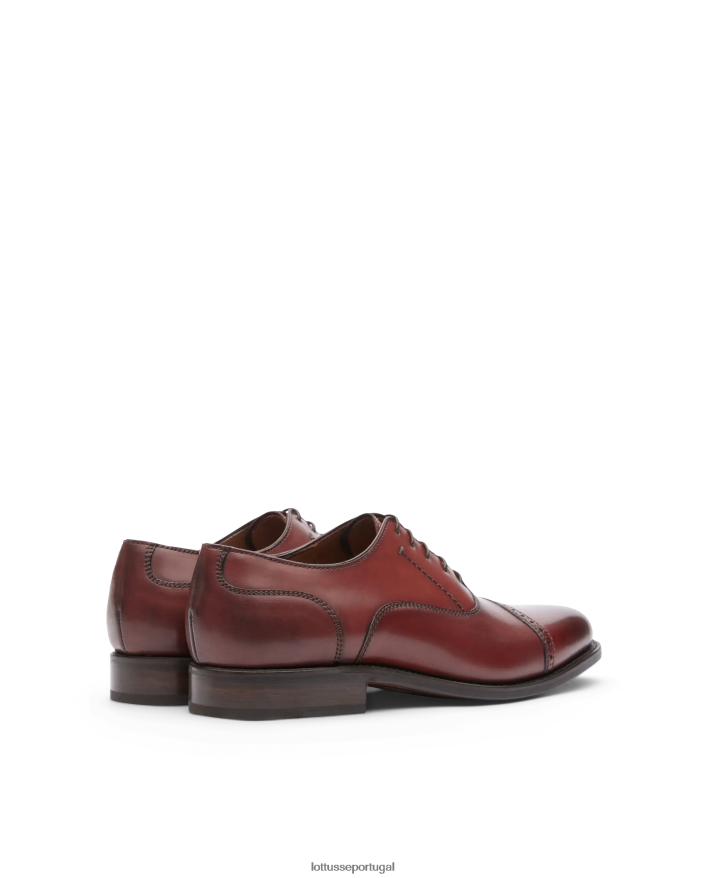 ponto Lottusse homens premium bordeaux crosta anilina bezerro oxford preto 86F22T52 calçados
