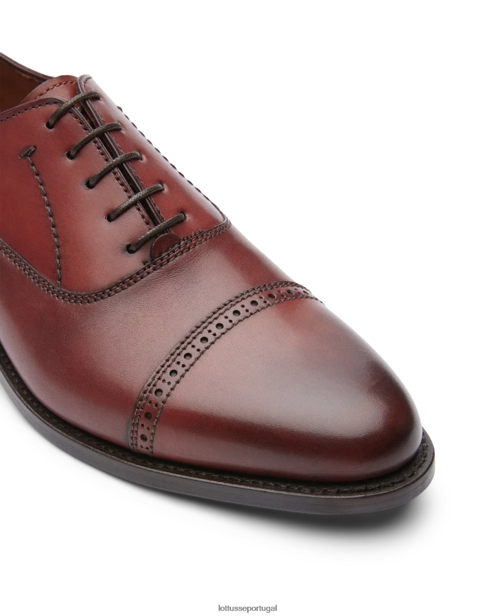 ponto Lottusse homens premium bordeaux crosta anilina bezerro oxford preto 86F22T52 calçados