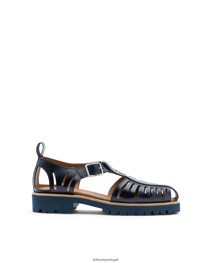 ponto Lottusse homens covent sapatos de gelatina de bezerro brilhante azul marinho 86F22T94 calçados
