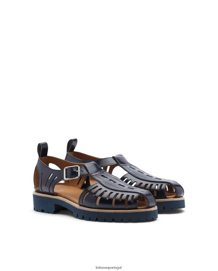 ponto Lottusse homens covent sapatos de gelatina de bezerro brilhante azul marinho 86F22T94 calçados