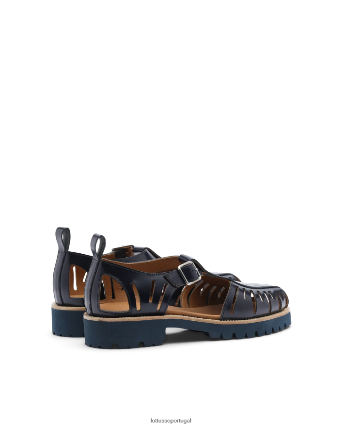 ponto Lottusse homens covent sapatos de gelatina de bezerro brilhante azul marinho 86F22T94 calçados