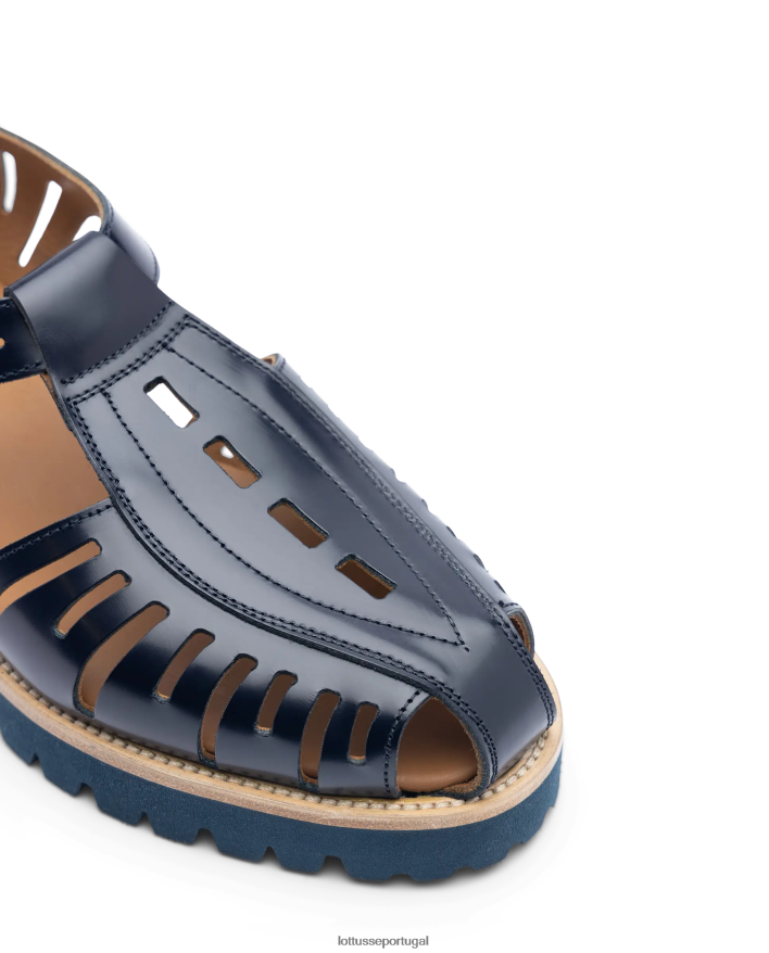 ponto Lottusse homens covent sapatos de gelatina de bezerro brilhante azul marinho 86F22T94 calçados