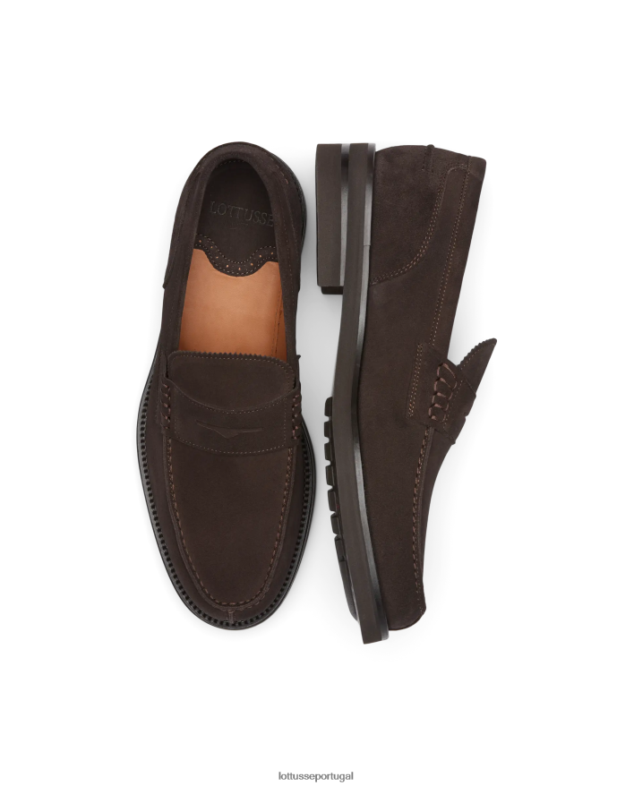 ponto Lottusse homens sapato barco daytona camurça café 86F22T5 calçados