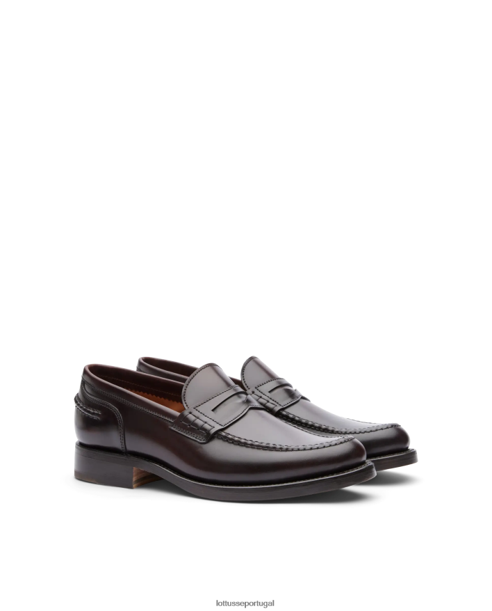 ponto Lottusse homens sapatos de barco cordovão kingstown shell horse marrom 86F22T60 calçados