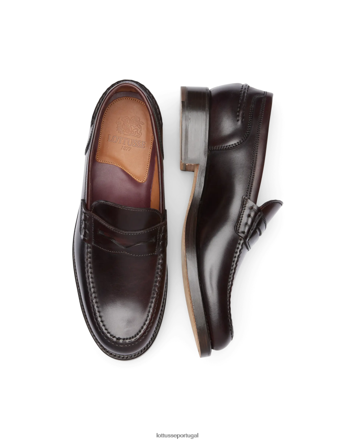 ponto Lottusse homens sapatos de barco cordovão kingstown shell horse marrom 86F22T60 calçados