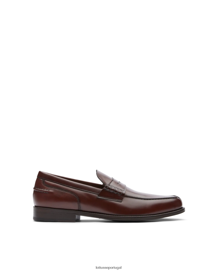 ponto Lottusse homens sapatos de barco de bezerro brilhante daytona marrom 86F22T4 calçados