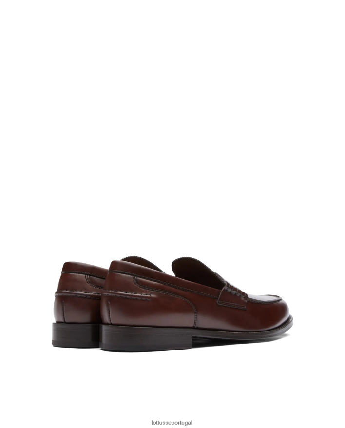 ponto Lottusse homens sapatos de barco de bezerro brilhante daytona marrom 86F22T4 calçados